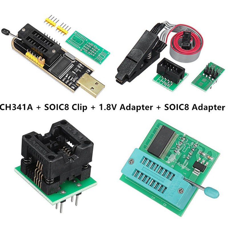 Adapter Chuyển Đổi 1.8v 24 / 25 Series Spi Usb Sang Ttl Soic8 Clip Ch341A Usb