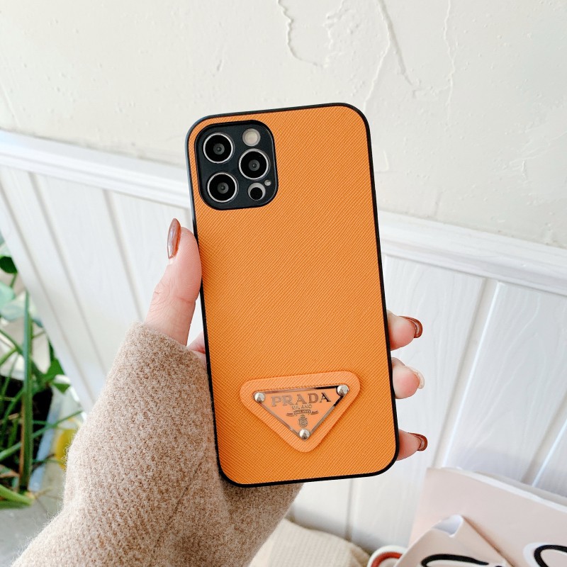 【NEW】 PRADA Ốp Lưng Da Thời Trang Cho Điện Thoại Iphone 12 Mini Promax 11 Promax 7 / 8 Plusx Xs Max Xr Strengthen protection