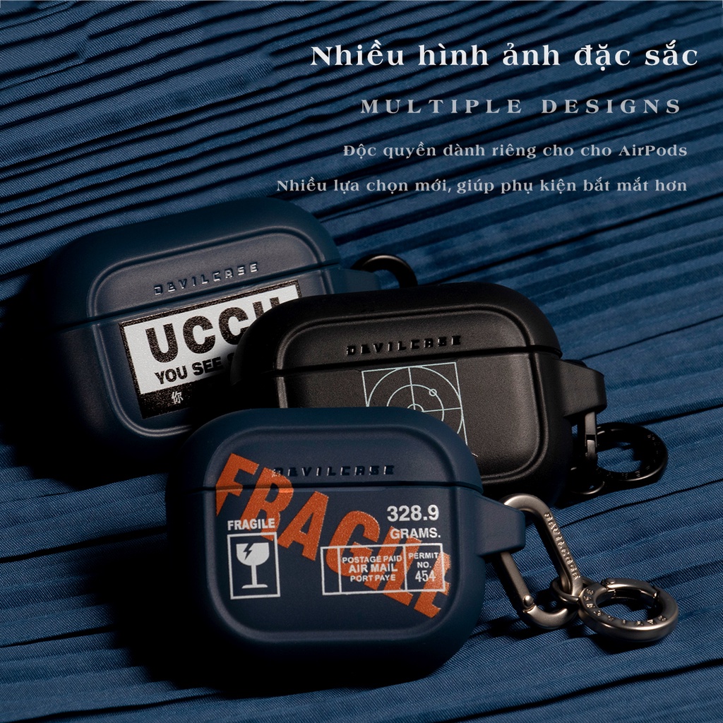 Ốp DEVILCASE có phụ kiện đi kèm dành cho tai nghe AirPods 3 / AirPods Pro / AirPods 1/2 - Chính hãng cao cấp