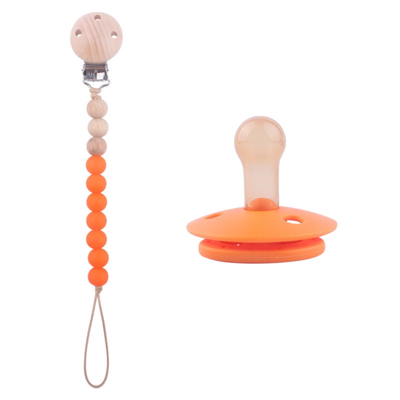 Núm Ti Giả Bằng Silicone Không BPA Có Chuỗi Kẹp Tiện Lợi Dành Cho Trẻ Sơ Sinh