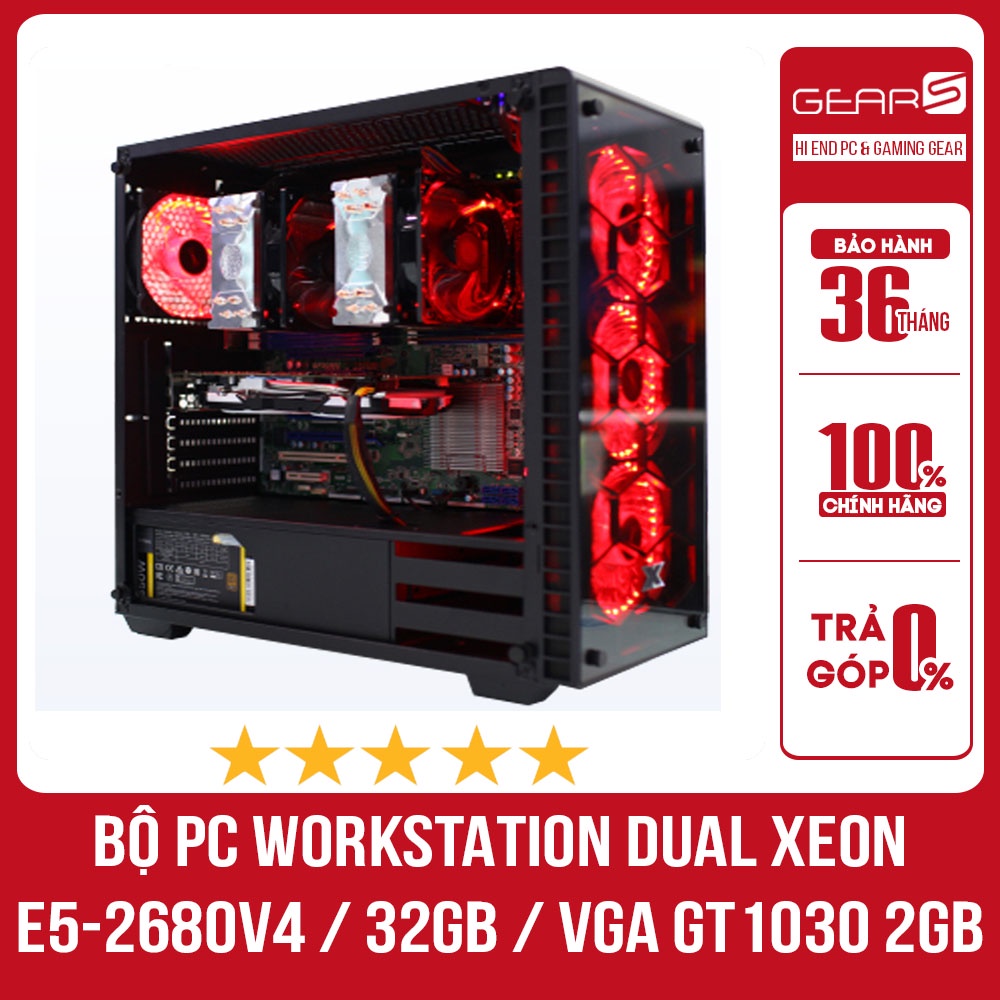 Bộ máy tính WORKSTATION DUAL XEON E52680v4 / 32GB / VGA GT1030 2GB