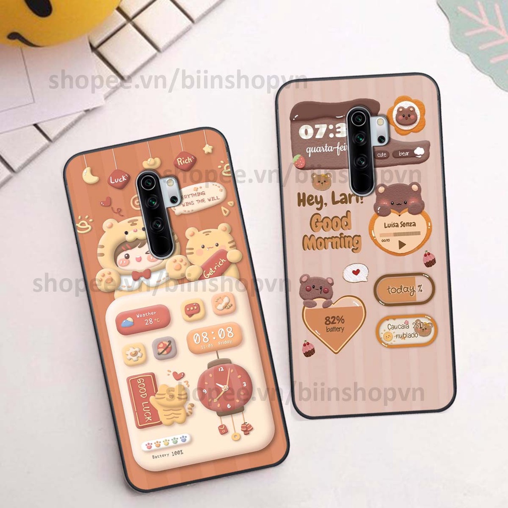 Ốp Xiaomi Redmi Note 8 / Note 8 Pro in 3D icon gấu nổi siêu xinh, siêu đáng yêu, cá tính phong cách