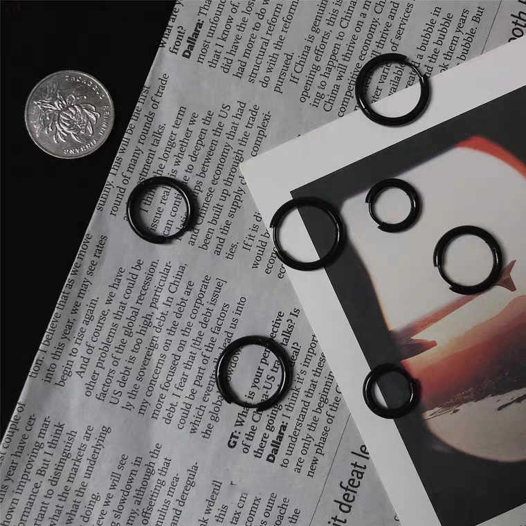 Bông Tai Khoen Tròn Bằng Thép Titan Không Gây Dị Ứng Phong Cách Hàn Quốc