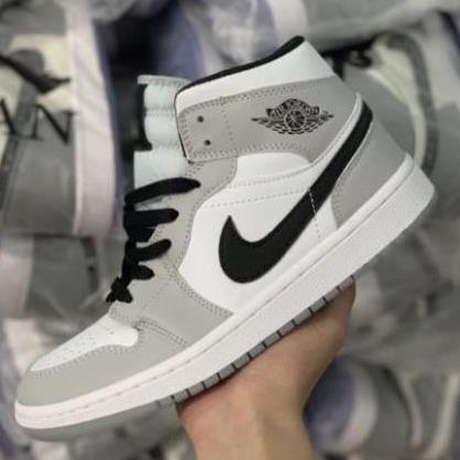 Giày sneakerFREESHIP Jordan 1 grey/white, Giày Jd1 xám cổ cao