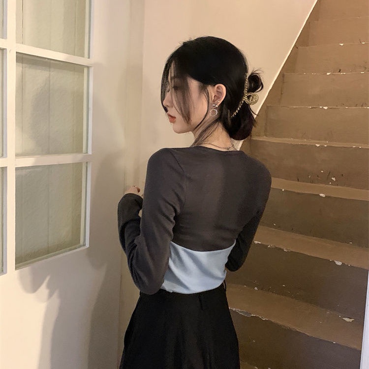 Áo Thun Giả Hai Lớp Tay Dài Dáng Ôm Thời Trang Dành Cho Nữ áo phông nữ JL-TX-30