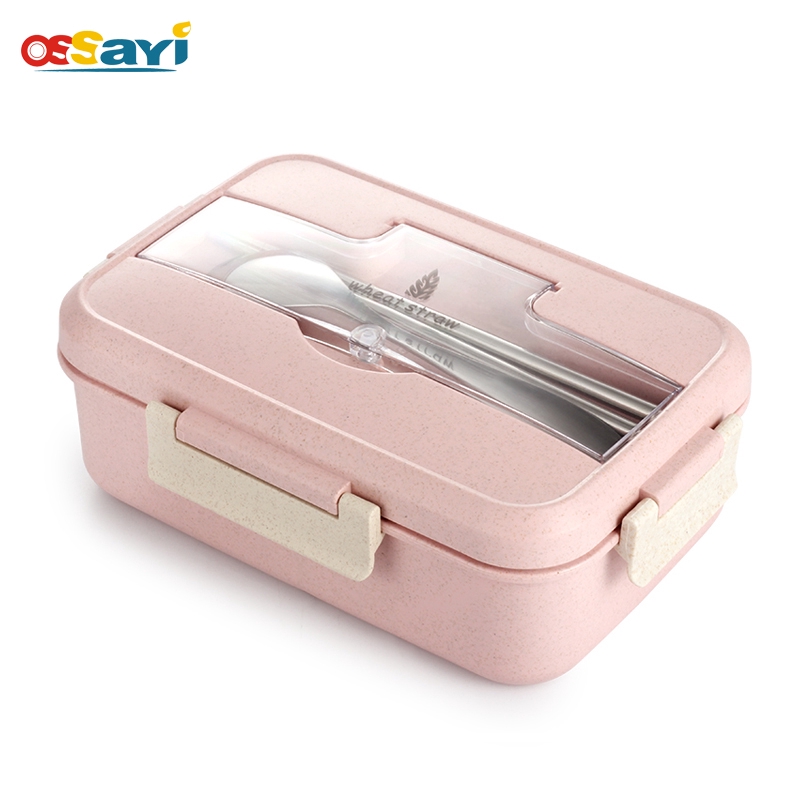 Hộp đựng cơm trưa bento có ngăn đựng đũa muỗng tiện dụng cho cắm trại pinic văn phòng