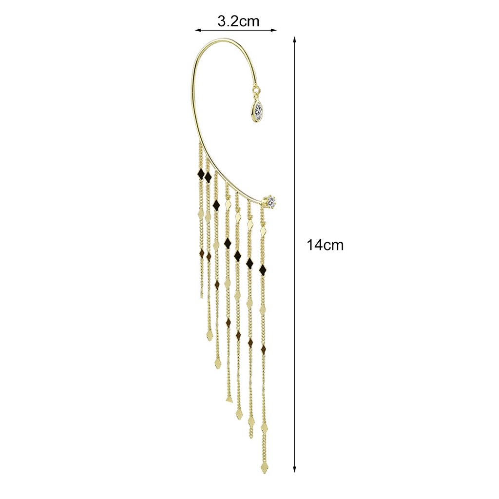 Ở stcok| 1 Khuyên Kẹp Vành Tai Tua Rua Phong Cách Vintage Thời Trang