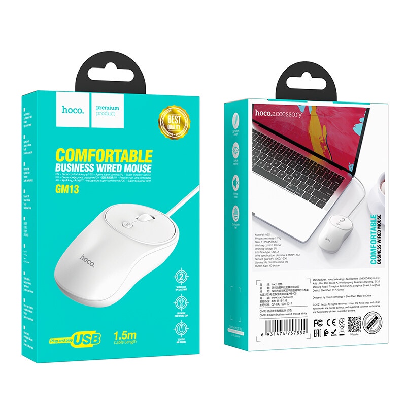 Chuột dây HOCO. GM13 chính hãng dành cho laptop
