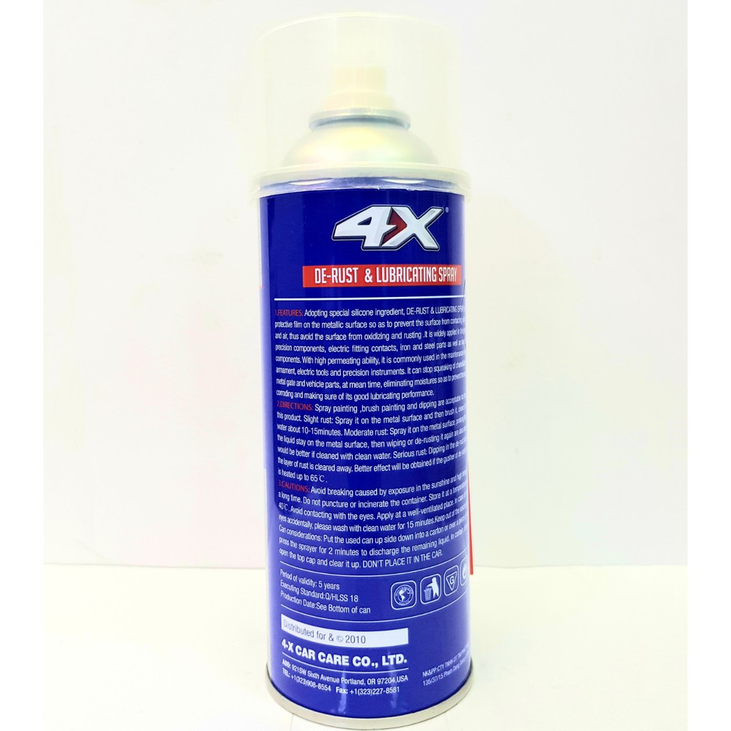 CHAI XỊT CHỐNG RỈ SÉT SIÊU CẤP 4X DE RUST LUBRICATING SPRAY 450ML