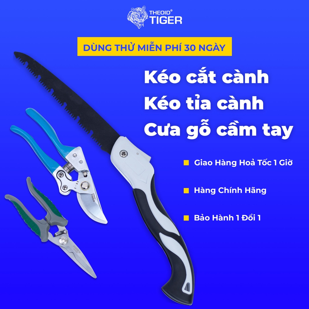 Kéo Cắt Cành - Cưa Gỗ Cầm Tay Mini Theoid Tiger Bộ Dụng Cụ Làm Vườn Chăm sóc cây cảnh - Bảo Hành 1 đổi 1