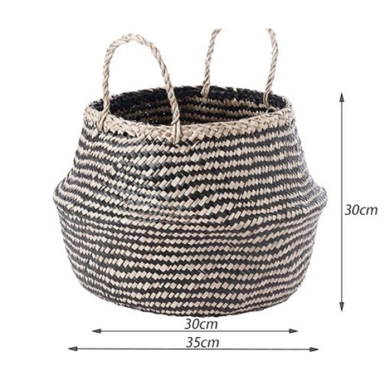 Sale giá xưởng combo 10 giỏ cói size 35cm hàng xuất khẩu dùng để đựng cây, đựng đồ trang trí nhà cửa