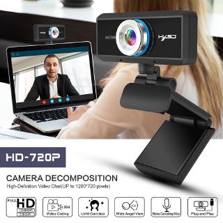 HD 720P Pro Webcam Web Camera Built-in Sound Absorbing Mic Widescreen For Desktop Laptop PC