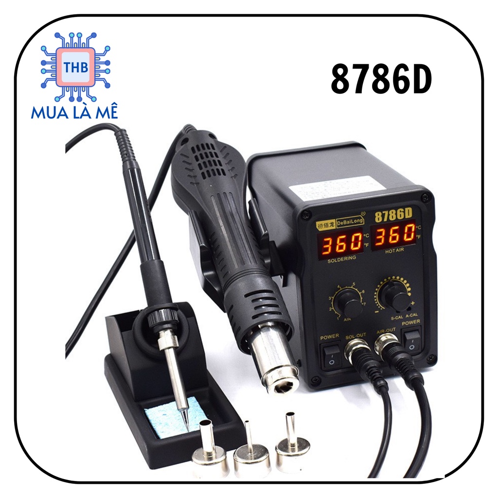 8786D Trạm Khò Hàn De BaiLong 8786D Cao Cấp tặng kèm cuộn thiếc 30gam.
