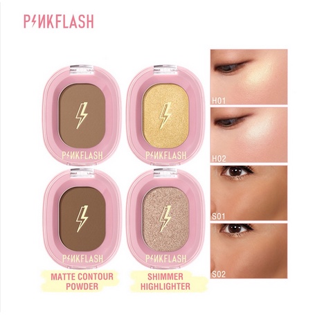 Pinkflash (Hàng Mới Về) Phấn Bắt Sáng Tạo Khối Trang Điểm Tự Nhiên Mềm Mịn