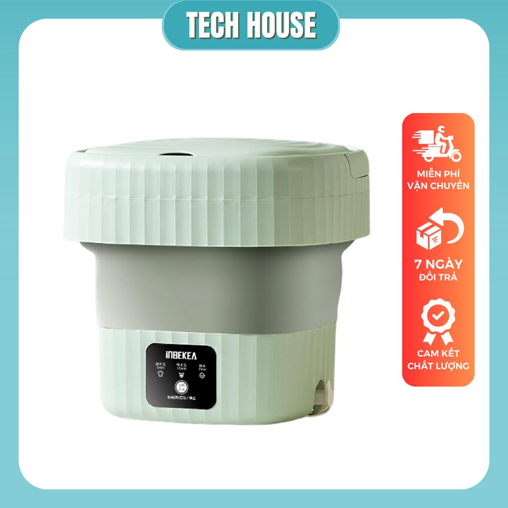 Máy giặt Mini gấp gọn tự động thông minh, vắt khô, khử khuẩn bằng Ag bạc dung tích 6L