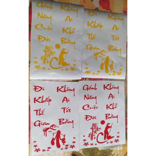 Tem thơ thư pháp trang trí xe tải