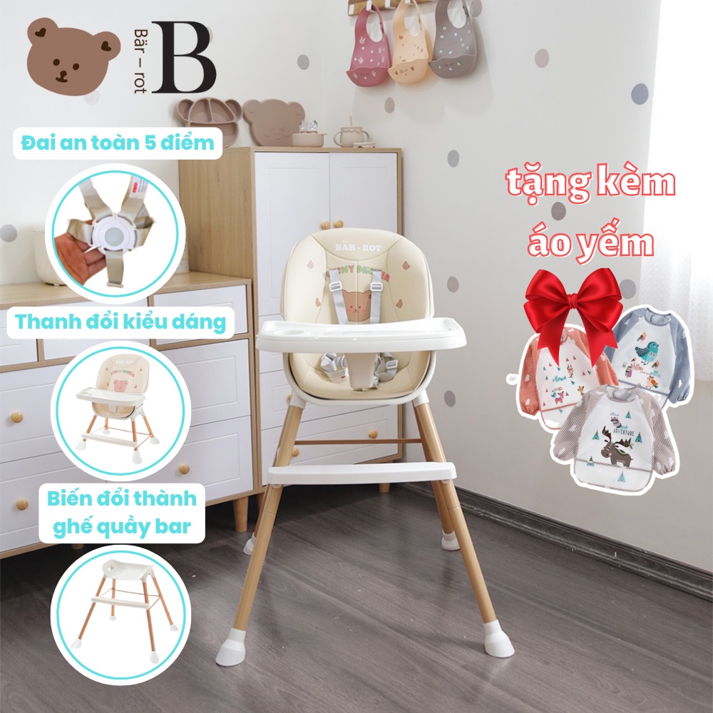 Ghế Ăn Dặm BAR ROT Cho Bé Ăn Dặm Kiểu Hàn, Cho Bé Từ 6 Tháng - 5 Tuổi Bảo Hành 12 Tháng