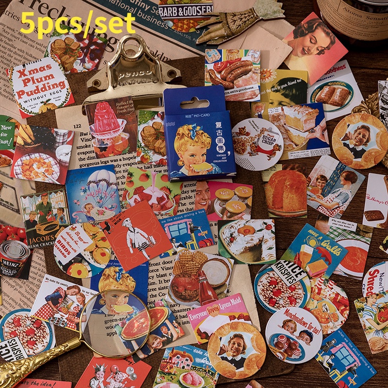 Set 45 Miếng Dán Trang Trí Phong Cách Retro Sáng Tạo