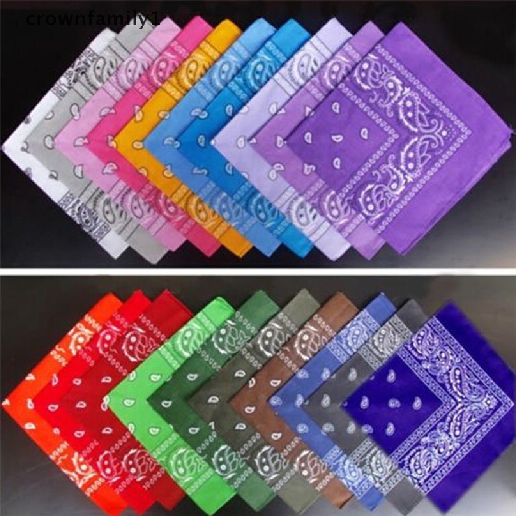 [crownfamily1] Khăn Trùm Đầu Bandana Bằng Cotton Quấn Đầu Mùa Hè Hình Ngôi Sao Paisley Fan Paisley