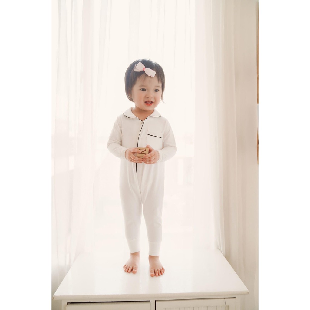 Bộ bodysuit màu cam và trắng goodnight lalalune dàng cho bé 3-24m