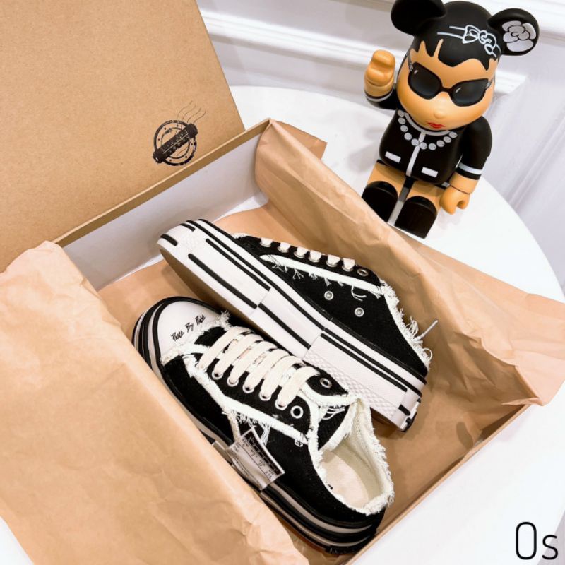 O(ẢNH THẬT) Giày Thể Thao Nam Nữ Tua Rua Vải Da Mềm Êm Fullbox Hãng Cao Cấp