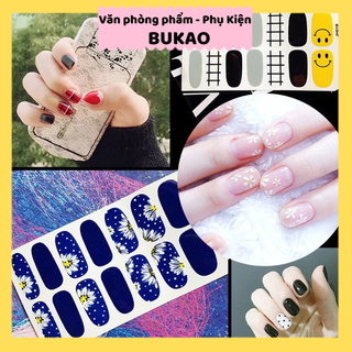 Z0385 Set 14 Miếng Dán Móng Tay Nghệ Thuật Xinh Xắn Mẫu Hot, Sticker Nails Jh Bukao