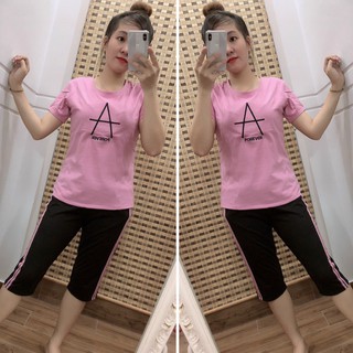 Đồ Bộ Thun Quần Lửng Phối Viền