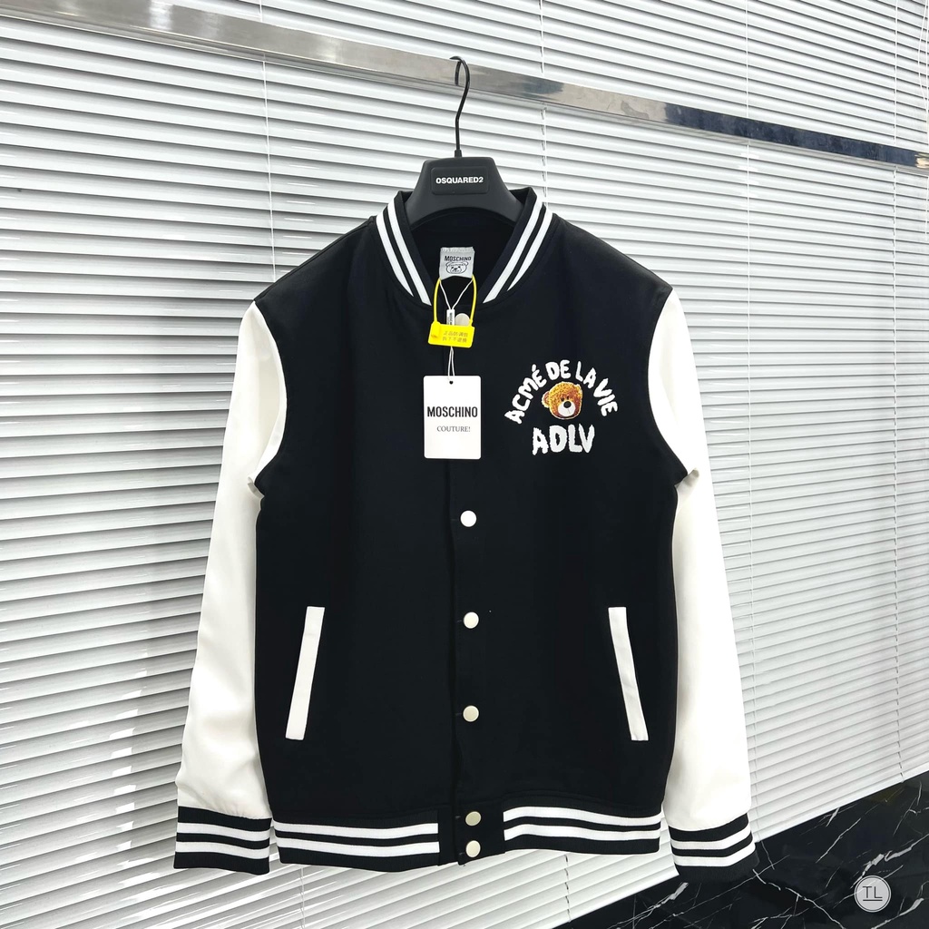 Áo Bomber THOME Gấu ADLVV Cao Cấp, Chất Nỉ Dạ Bao Dày Dặn Phối Chữ