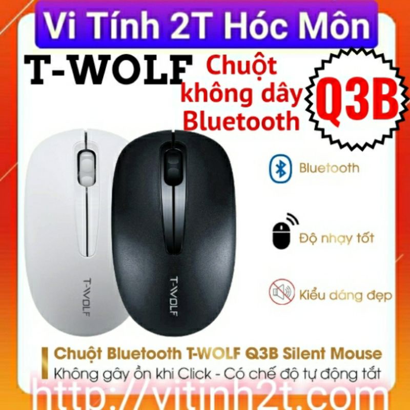 Chuột bluetooth T-WOLF Q3B kết nối qua tín hiệu bluetooth trên điện thoại, máy tính bảng,