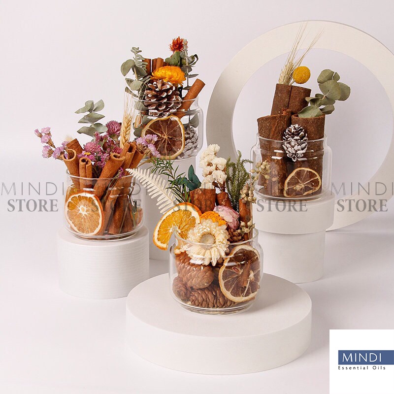 Lọ Hoa Tinh Dầu Thơm Phòng Không Có Đế Gỗ Decor Vintage -MINDI STORE
