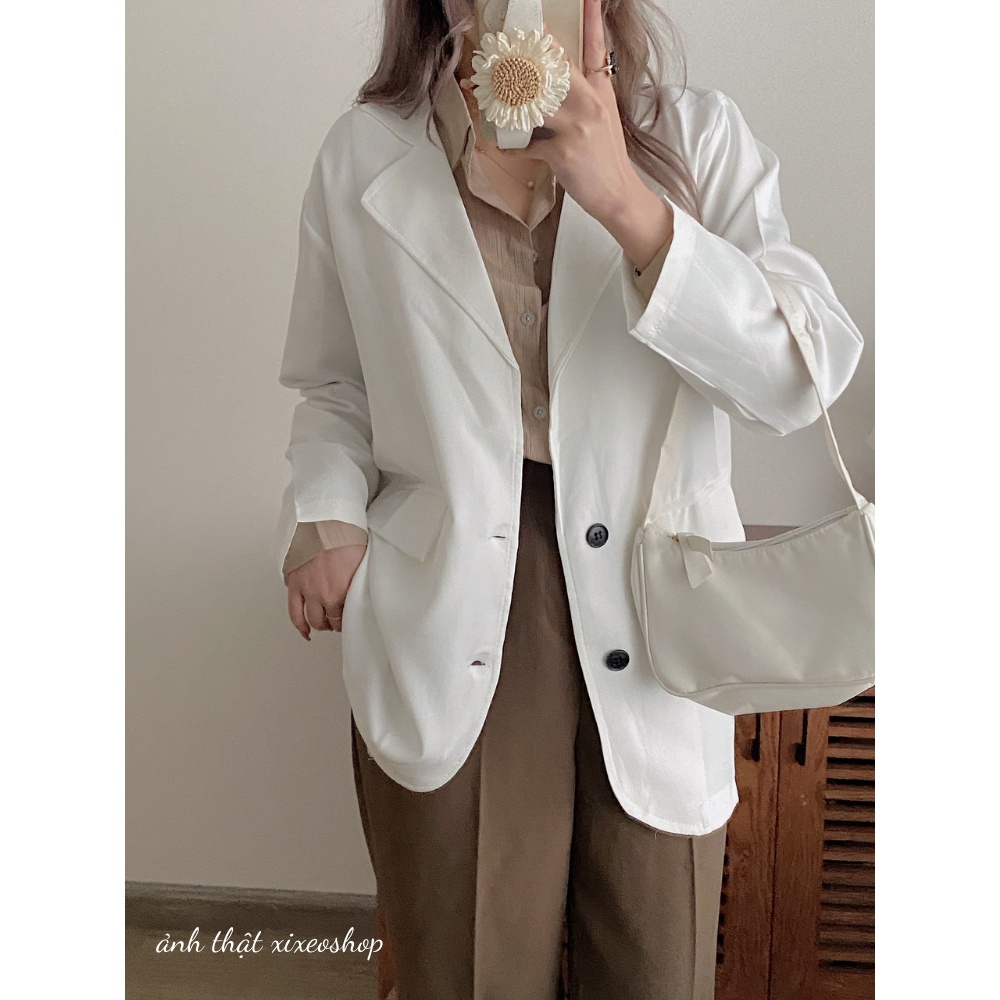 Áo blazer nữ ngắn tay, áo vest khoác ngoài phong cách Hàn Quốc xixeoshop - V39