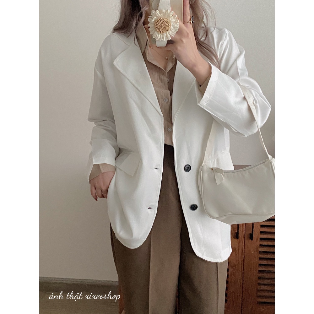 Áo blazer vest nữ, áo khoác màu trơn phong cách ulzzang xixeoshop