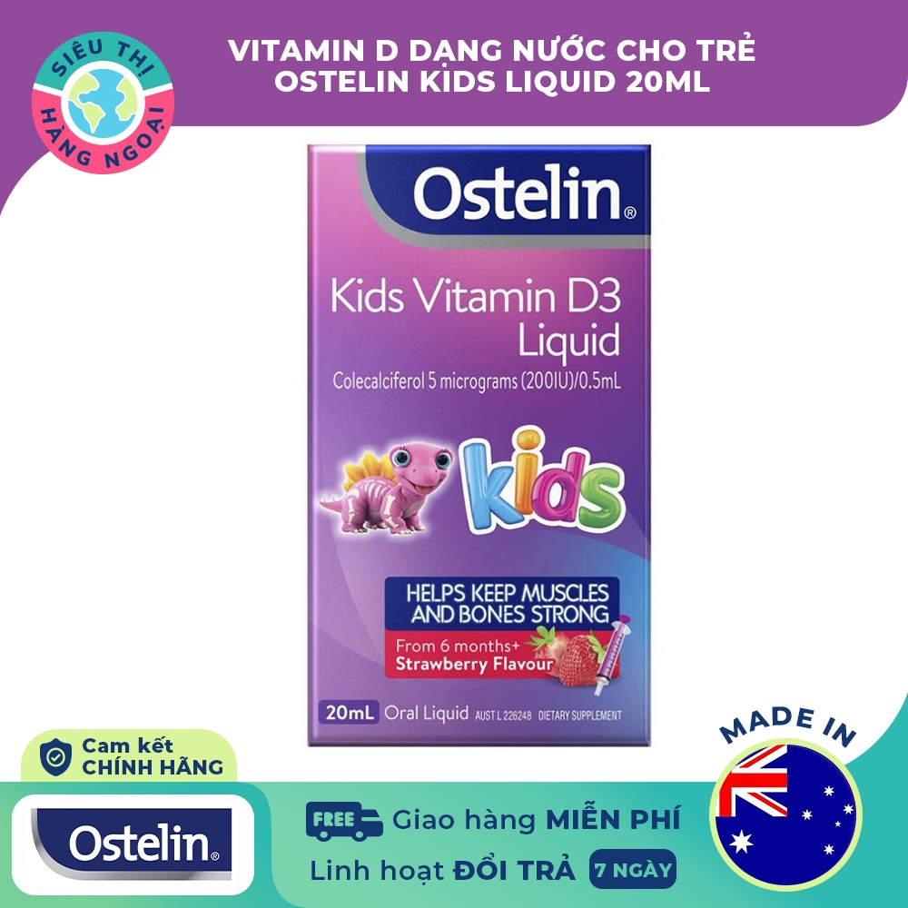 Vitamin D3 Ostelin Kids Vitamin D3 Liquid Úc 20ml