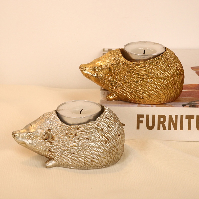 Giá Đỡ Nến Hình Chú Nhím Bằng Nhựa Resin Độc Đáo Trang Trí Nhà Cửa