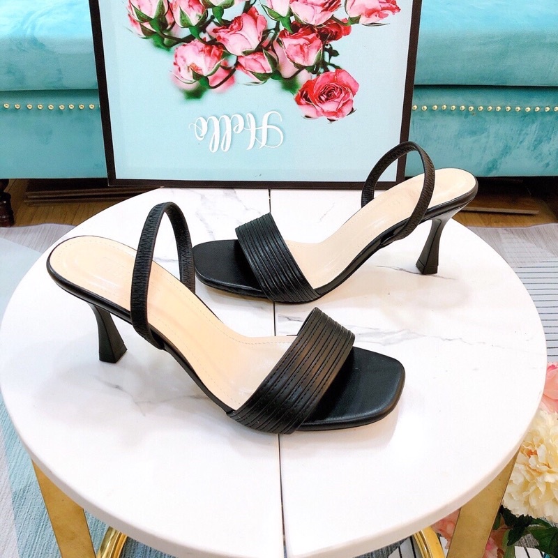 Sandal cao gót hậu chun gót nhọn 7p hót