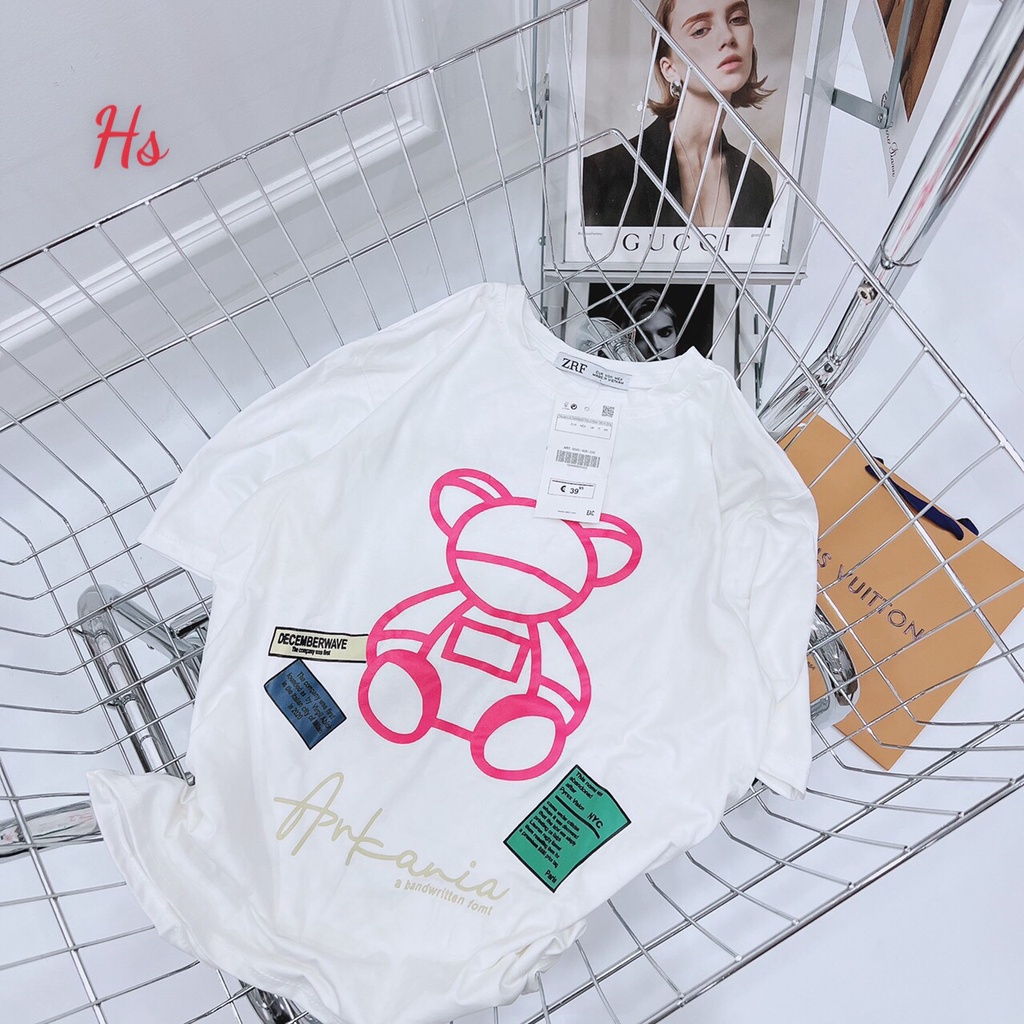 [ GIÁ RẺ VÔ ĐỊCH ]  Áo Phông Unisex Gấu  Áo Nữ Cộc Tay Dáng Rộng In Hình