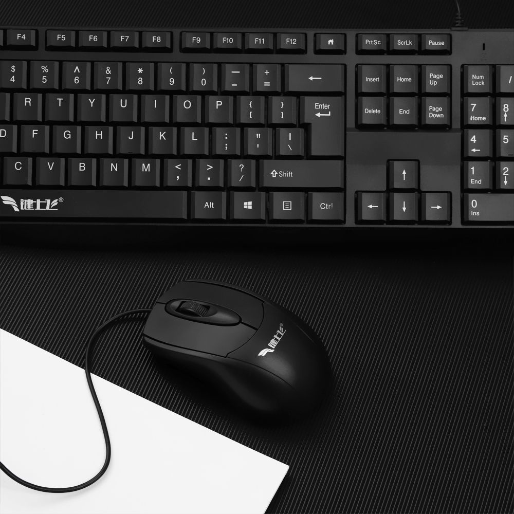 Bộ bàn phím có dây yên tĩnh và chuột nhạy để bàn thiết kế công thái học cổng cắm USB bền bỉ cho gia đình/ văn phòng