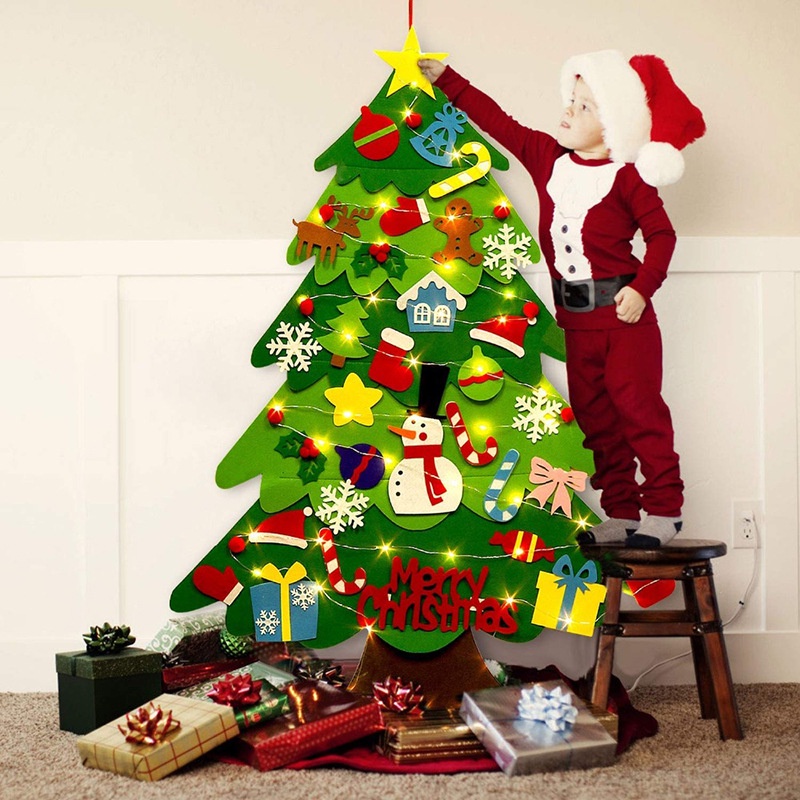 Phụ kiện treo trang trí cây thông noel bằng vải nỉ thủ công