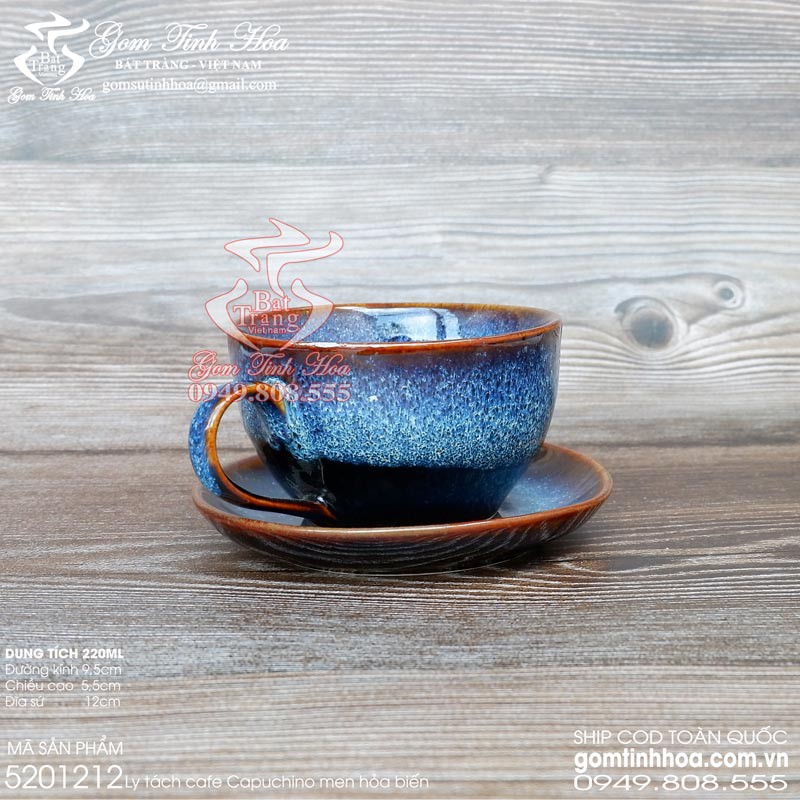 Ly tách sứ uống cafe Capuchino gốm sứ Bát Tràng