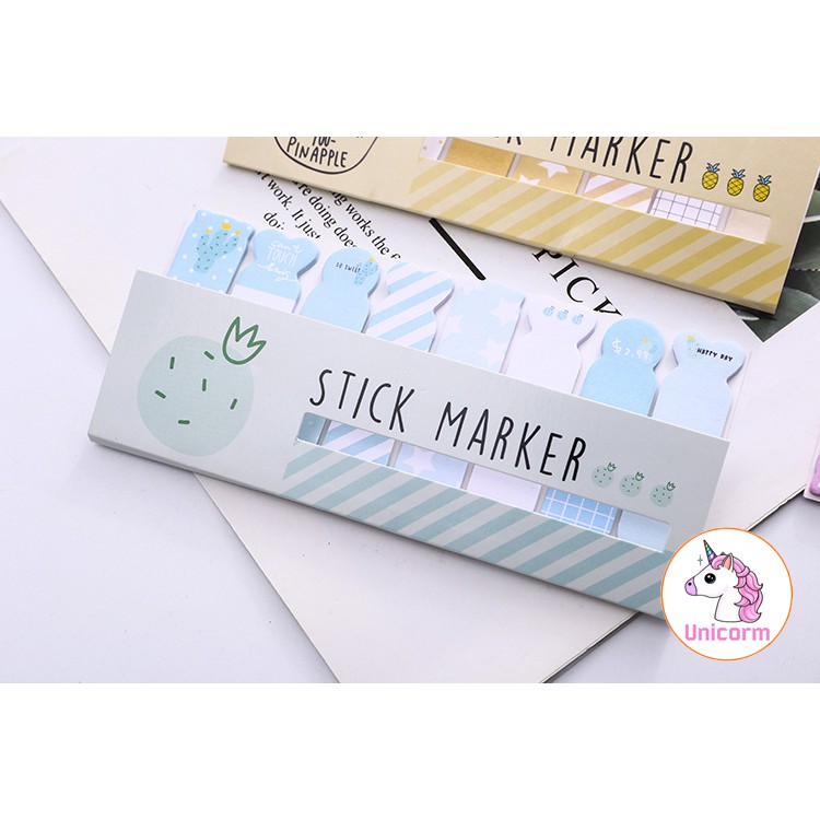 [set 170 tờ] giấy nhớ stick marker dễ thương, giấy note văn phòng