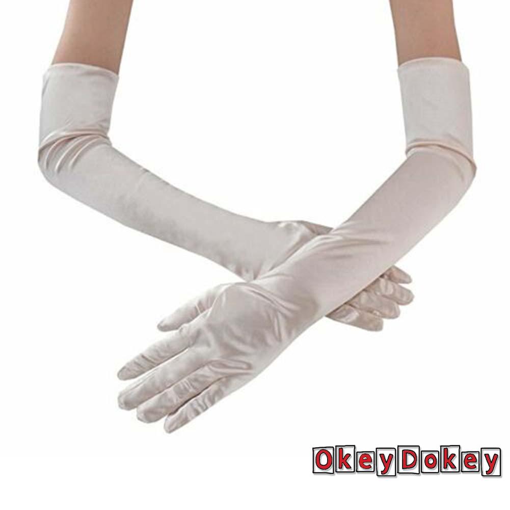 Đôi găng tay dài bằng satin thời trang dự tiệc cho nữ