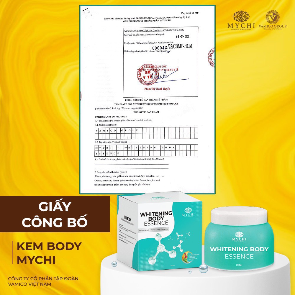 Combo Dưỡng Trắng Da Toàn Thân MYCHI(1 hộp Body + 1 hộp tắm trắng)