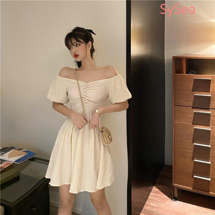 Đầm Dáng Chữ A Cổ Chữ V Màu Tím Phối Bèo Nữ Tính | BigBuy360 - bigbuy360.vn