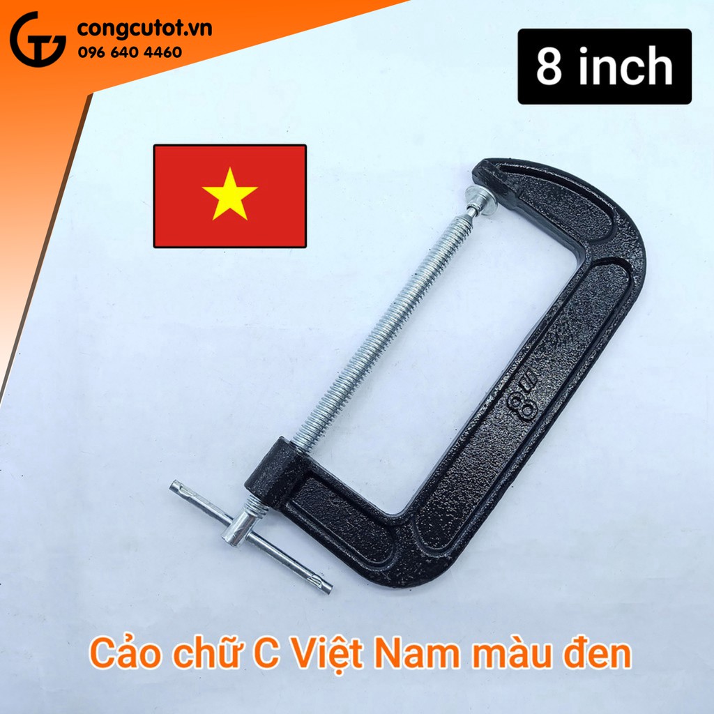 Cảo chữ C chất liệu gang màu đen 8 inch