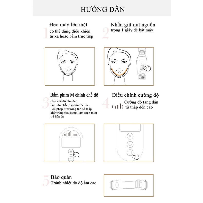 Máy Nâng Cơ Mặt H1031 - Máy Xóa Nọng Cằm Định Hình Khuôn Mặt Vline H1031-Đai Nâng Cơ Mặt