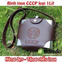 Bình tông CCCP đựng rượu Inox và bao da 1Lcao cấp