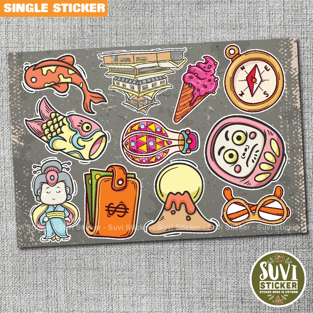 Single Sticker - Hình dán Du Lịch chống nước sticker dán laptop, điện thoại, đàn guitar, mũ bảo hiểm, vali. SG28