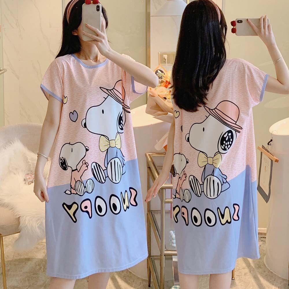 Đầm Ngủ In Hình Mèo Doraemon Phong Cách Hàn Quốc Dành Cho Nữ