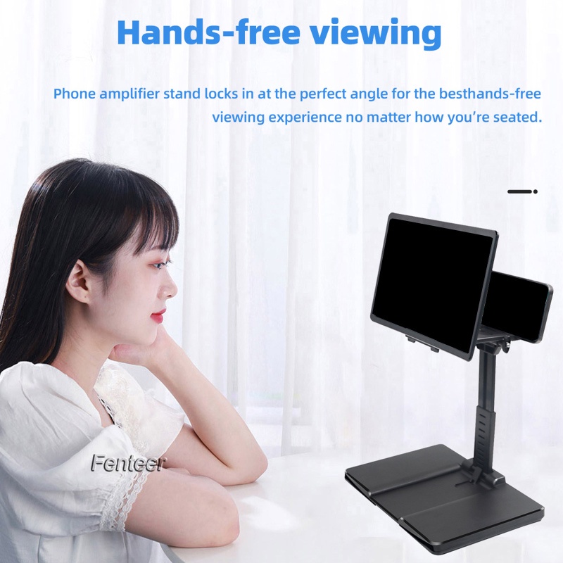 Kính Phóng Đại Màn Hình Điện Thoại 3D HD 12 Inch Viền Cong Tùy Chỉnh Màu Đen Cho Video TV