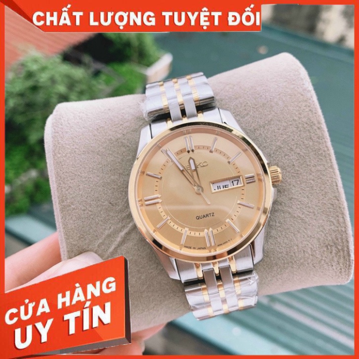 Đồng Hồ Nam Seiko Sapphire SK025 Case 40mm Mặt Trơn 2 lịch Máy Pin Nhật